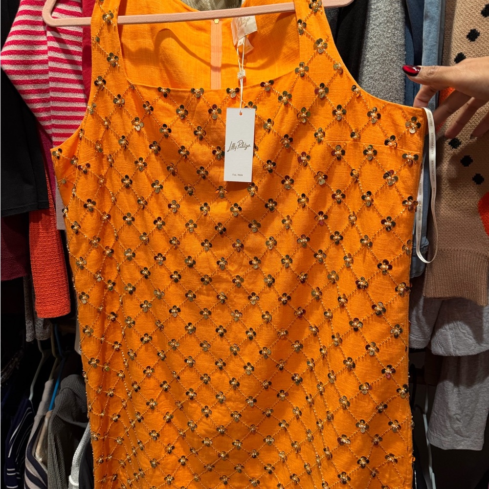 Orange Beaded Lilly Pulitzer Dress